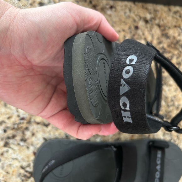 NIB Mens Coach Black Sandals Size 10 - Picture 6 of 8